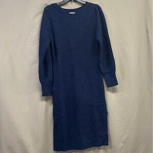 Women's Navy Blue Long Sleeve Knit Sweater Dress Maurice's Size M NWT